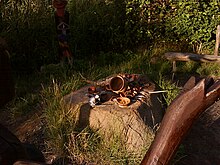Reconstruction of a food offering after a Viking Age blot Ofring, Bork vikingehavn.jpg