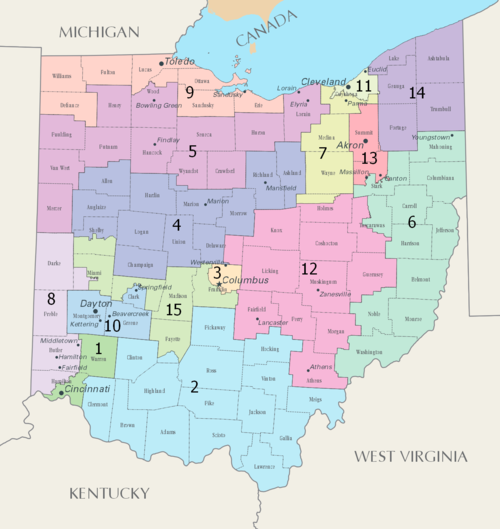 Ohio's congressional districts since 2023