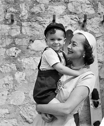 With her son Benjamin, c. 1952