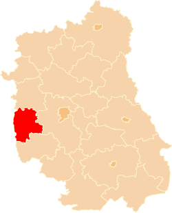 Piirikunnan sijainti Lublinin voivodikunnan kartalla