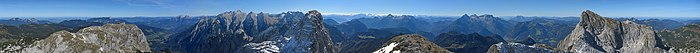 Panorama à 360° depuis le sommet du Wagendrischelhorn.