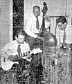 The Pat Caplice Trio in 1954. From left, Jan Gold, guitar; Ken McClure, bass; and Pat Caplice, vibraphone.