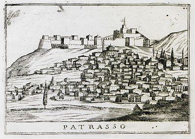 View of Patras in 1708, by Vincenzo Coronelli