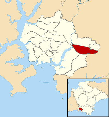 Location of Plympton Erle ward