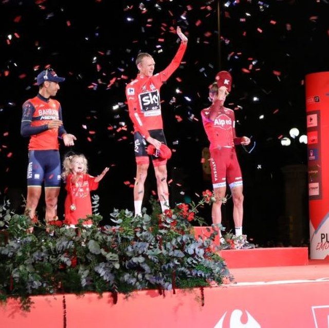 Final podium of the 2017 Vuelta a España.