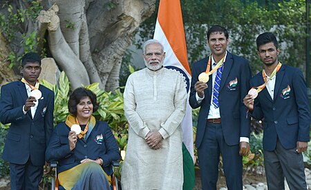 Fail:Prime Minister Narendra Modi with the medal winners of the Rio 2016 Paralympics (29311262974).jpg