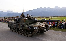 1st Mechanised Brigade Leopard 2A4 main battle tank Pz 87 Leopard - Seite - Schweizer Armee - Steel Parade 2006.jpg