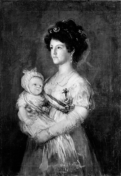 Mały Karol ze swoją matką – szkic do obrazu Rodzina Karola IV Goi