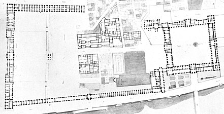 Plan of the unfinished Louvre by Charles Vasserot (1830)