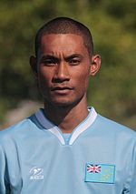 Etimoni Timuani played for the Tuvalu National Football Team at the 2011 Pacific Games. Timuani also represented Tuvalu at the 2016 Summer Olympics in the 100 metres sprint Reme Timuani.jpg