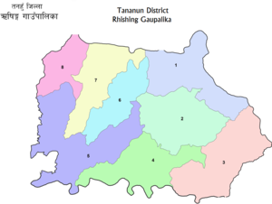 ऋषिङ गाउँपालिकाक वडा विभाजनक अवस्थिति