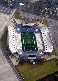 An overhead view of Rice Stadium in 2009, where the Owls play their home football games Rice University Stadium.jpg