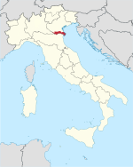 Placering inden for Italien