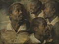 1620 - Peter Paul Rubens.- Quatre études de la tête d'un Maure, circa 1614-1616[31].