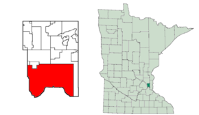 Localizare în comitatul Ramsey și în statul Minnesota