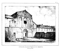 Facade of the abbey church (Digot and Chatelain, 1857)