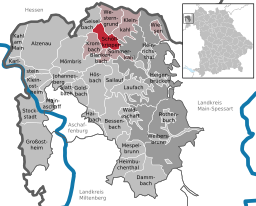 Läget för Schöllkrippen i Landkreis Aschaffenburg