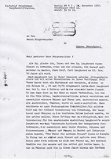 Schreiben des NSDAP-Mitglieds und Hauptschriftleiters Rudolf Friedemann