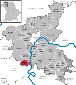 Läget för Schwanfeld i Landkreis Schweinfurt