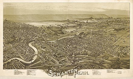 Scranton, as depicted on an 1890 panoramic map