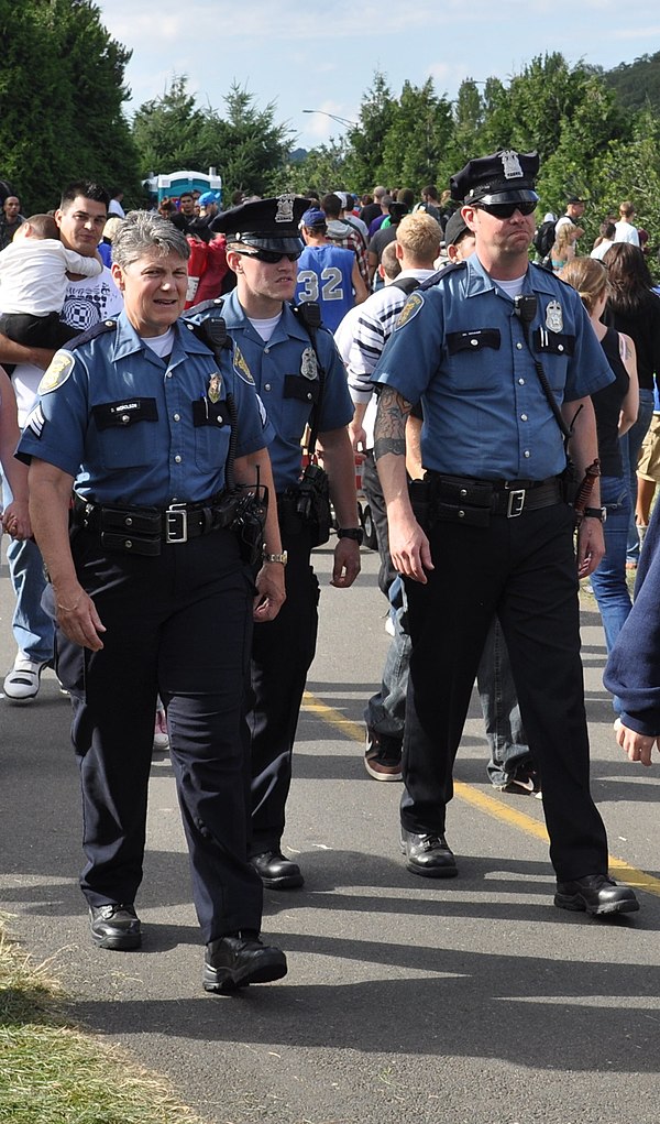 Regular patrolmen in uniform at Seattle Hempfest