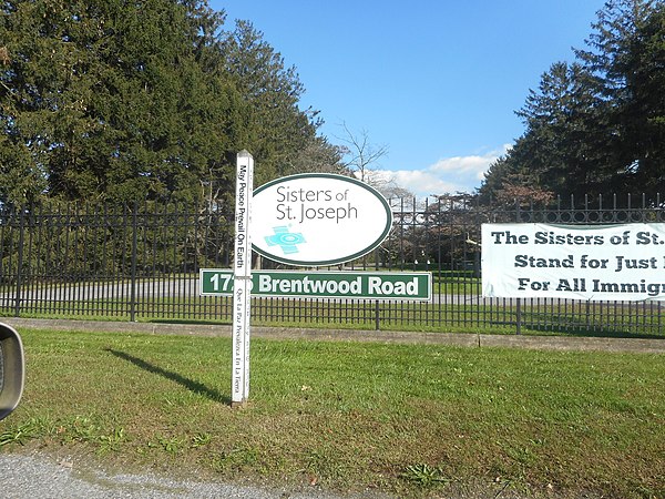 Gate to the Sisters of St. Joseph Motherhouse in Brentwood, New York.