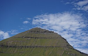 The summit of Slættaratindur in summer