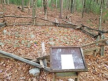 Smallpox burial ground near Nobscot Hill, this hill is near the Massachusetts Bay region. Smallpox burial ground in Nobscot Scout Reservation near the bottom of Nobscot Hill near Framingham and Sudbury Massachusetts border.jpg