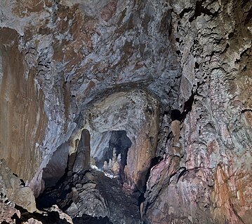 Large stalagmites in the Hang Son Doong, Vietnam.