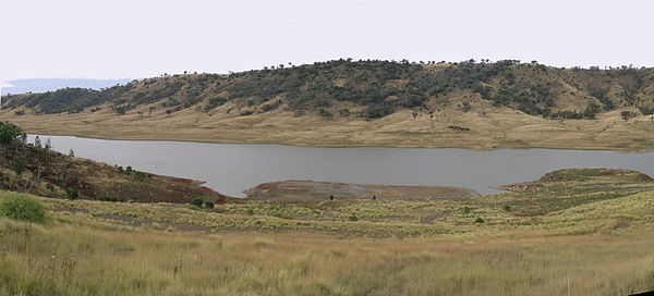 Split Rock Reservoir, at 2.8% of its capacity, 2010. Split Rock Dam.JPG