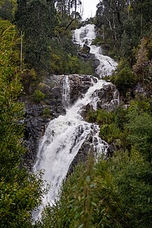 The upper cascades of the falls.