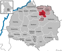 Läget för Steinkirchen i Landkreis Erding