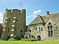 Südturm von Stokesay Castle (links), der vermutlich mit den …