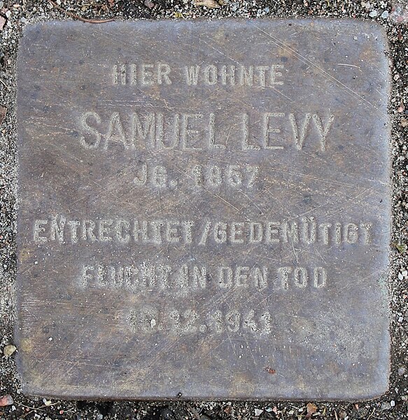 File:Stolperstein Goldbekufer 40 (Samuel Levy) in Hamburg-Winterhude.JPG