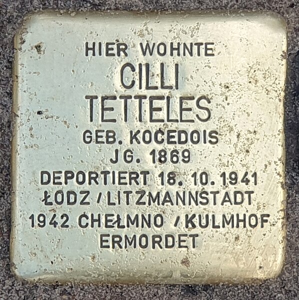 File:Stolperstein Schönhauser Str 23 (Stegl) Cilli Tetteles.jpg