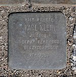 Stumbling block for Karl Klein, Dr.-Friedrichs-Ring, Zwickau.JPG