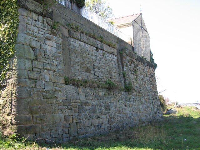 One of the original stone abutments for the Queen Victoria Jubilee Toll Bridge.