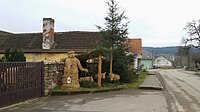 Čeština: Jesličky ze slámy v prosinci 2020 v Kváskovicích v okrese Strakonice. English: Nativity scene made of straw in Kváskovice in December 2020, Czechia.