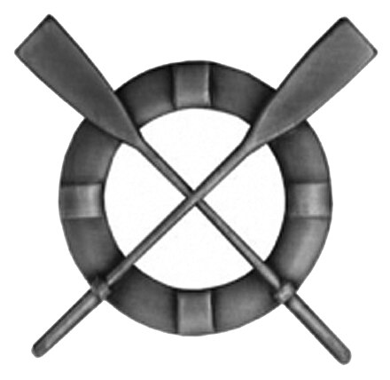 Surfman insignia used by United States Coast Guard, consisting of a pewter-toned life buoy crossed by two oars. Surfman.jpeg