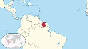 Suriname asendikaart