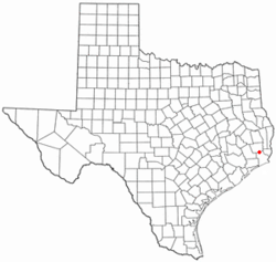 Бевил Оукстың орналасқан жері, Техас