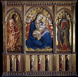 Vierge à l'Enfant avec saint Jean-Baptiste et saint André, Musée des Beaux-Arts de Budapest.