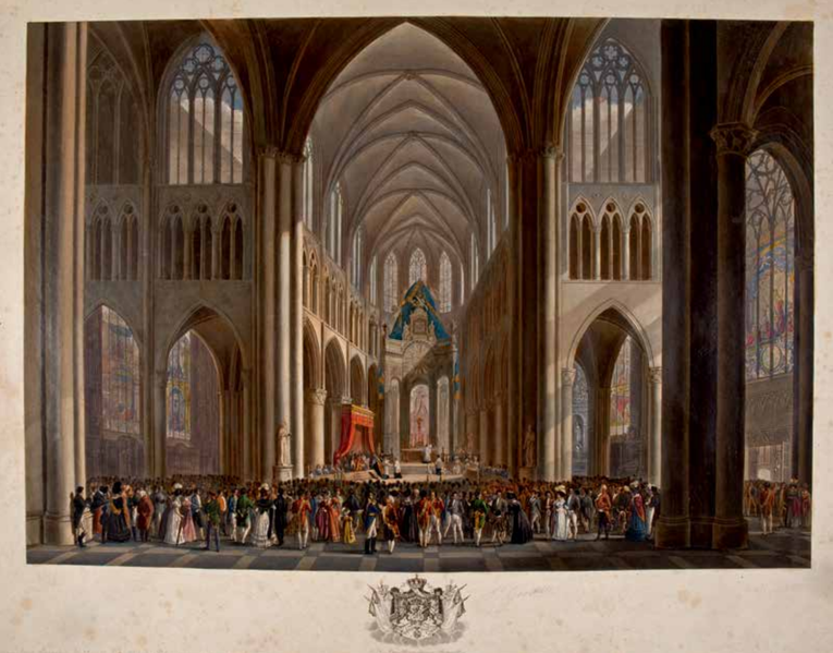 Fichier:Te Deum in de Sint-Michiel- en Sint-Goedelekerk naar aanleiding van de inhuldiging van Willem I in Brussel in 1815.png