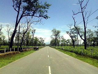 Tingkhong Town in Assam, India