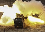 U.S. Marines with Delta Battery, 2nd Battalion, 14th Marine Regiment, assigned to the III Marine Expeditionary Force, fire a reduced-range practice rocket from a High Mobility Artillery Rocket System (HIMARS) 140328-M-GZ082-005.jpg