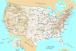 Yhdysvaltain kartta (iso kartta).