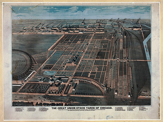 The Union Stock Yards in Chicago in 1878
