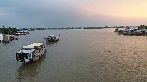 Area of Cái Bè river confluence with Tiền river, Vietnam