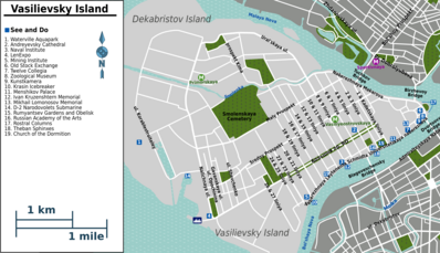 Map of Saint Petersburg/Vasilievsky Island