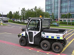 Police vehicle at Birmingham Airport, UK